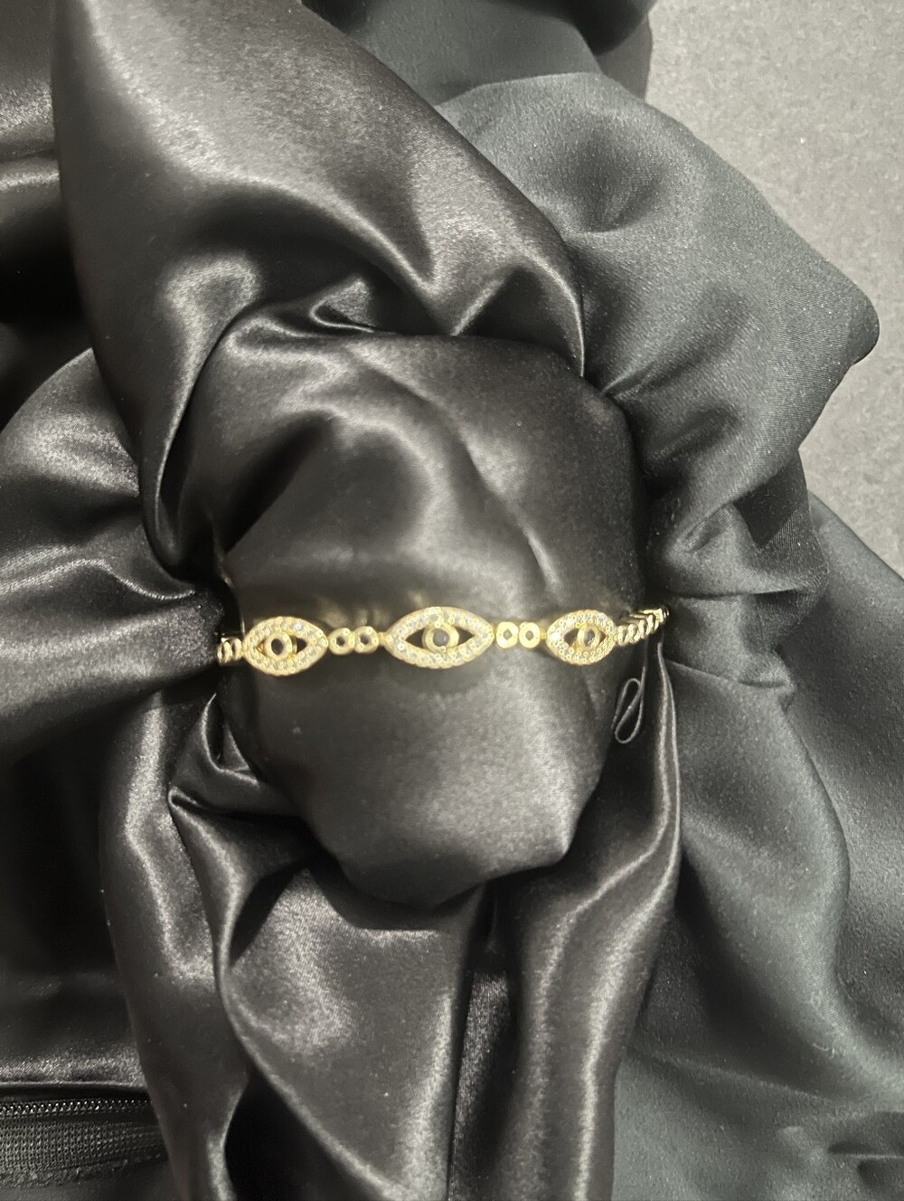 Gold Filled Triple Evil Eye Bracelet 6.5-7.25"